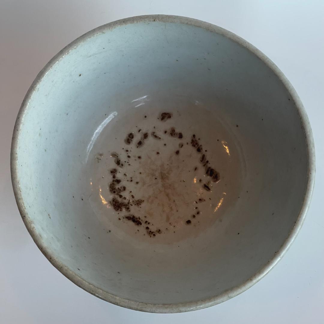 古渡 白磁碗 清代中後期 中国 南方民窯 唐物 茶碗 14.5cm 古陶磁 古玩