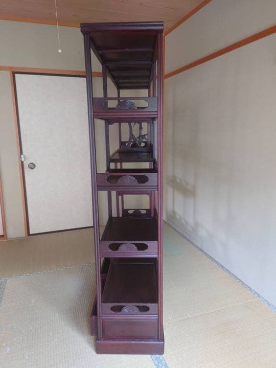 唐木飾り棚　大型 コレクション棚　【引取り限定】