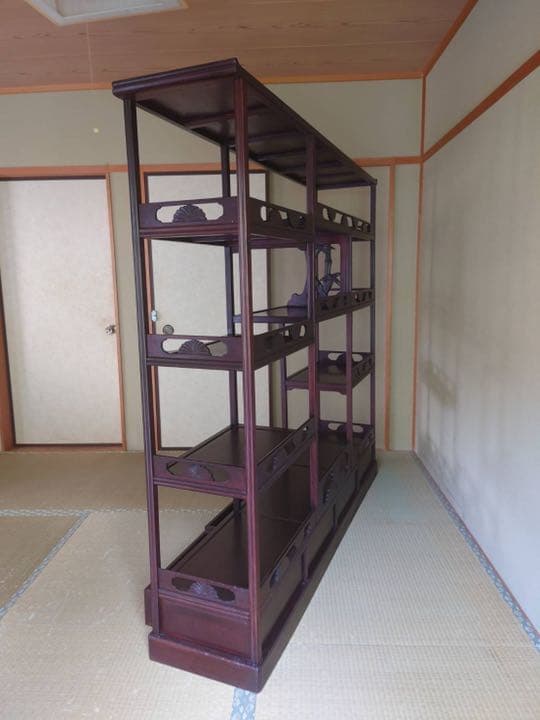 唐木飾り棚　大型 コレクション棚　【引取り限定】