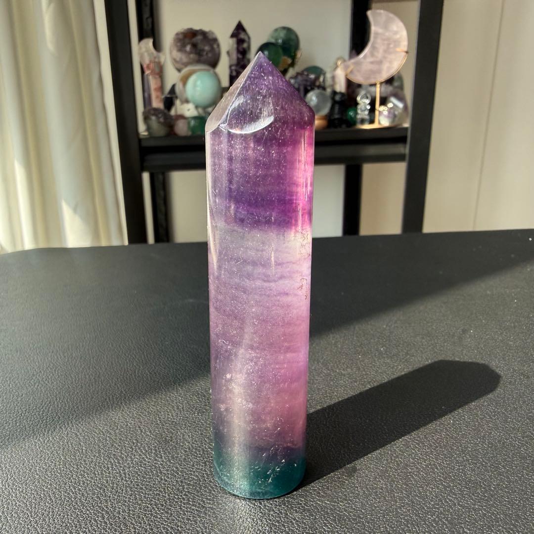 【tomo】天然石フローライトのポイント　置物NO.031008