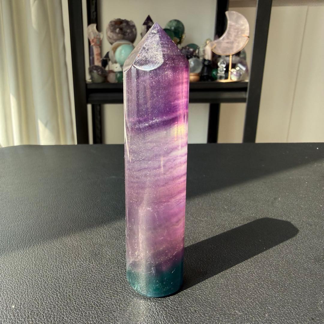 【tomo】天然石フローライトのポイント　置物NO.031008