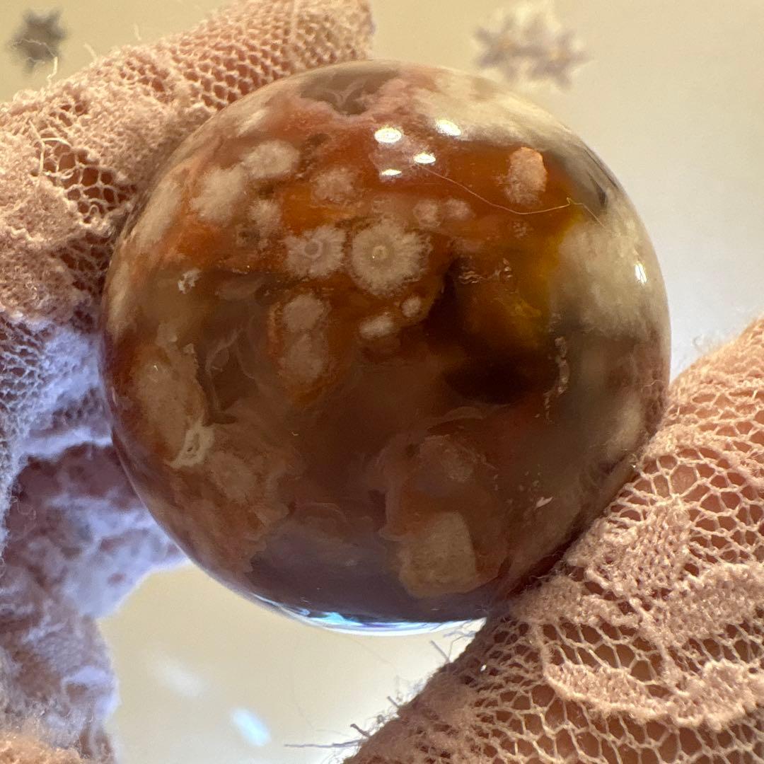 高品質 ピンク桜瑪瑙スフィア♡♡No.1978