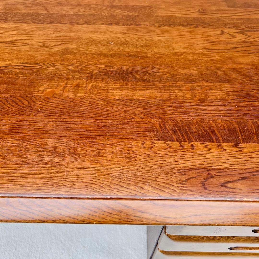 文机　座机　デスク　テーブル　鍵付き　レトロ