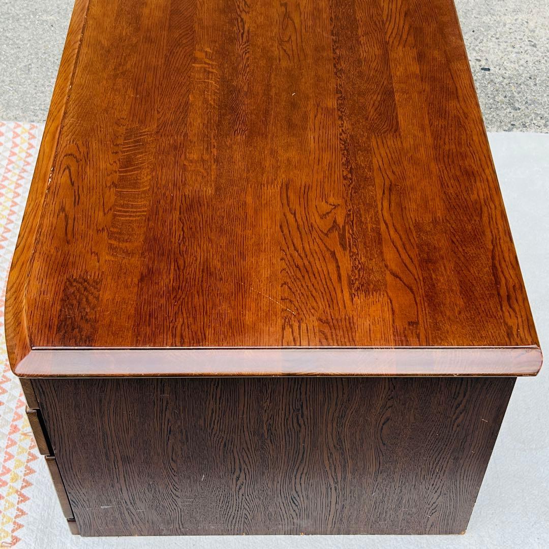 文机　座机　デスク　テーブル　鍵付き　レトロ