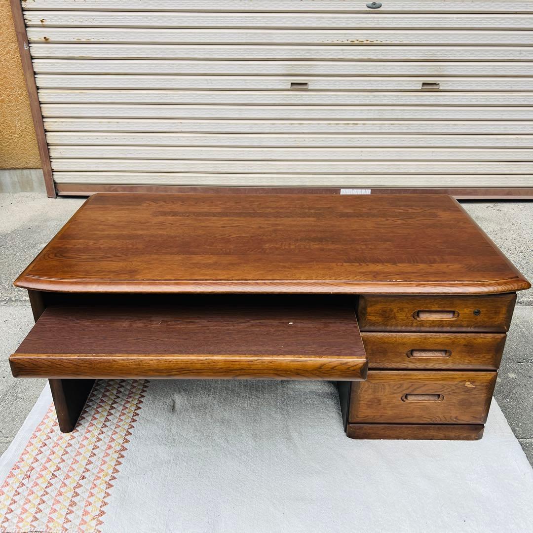 文机　座机　デスク　テーブル　鍵付き　レトロ