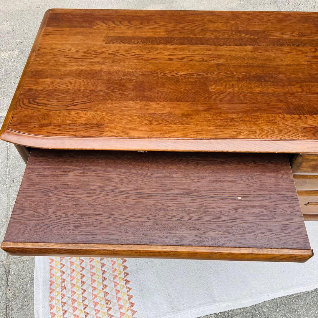 文机　座机　デスク　テーブル　鍵付き　レトロ