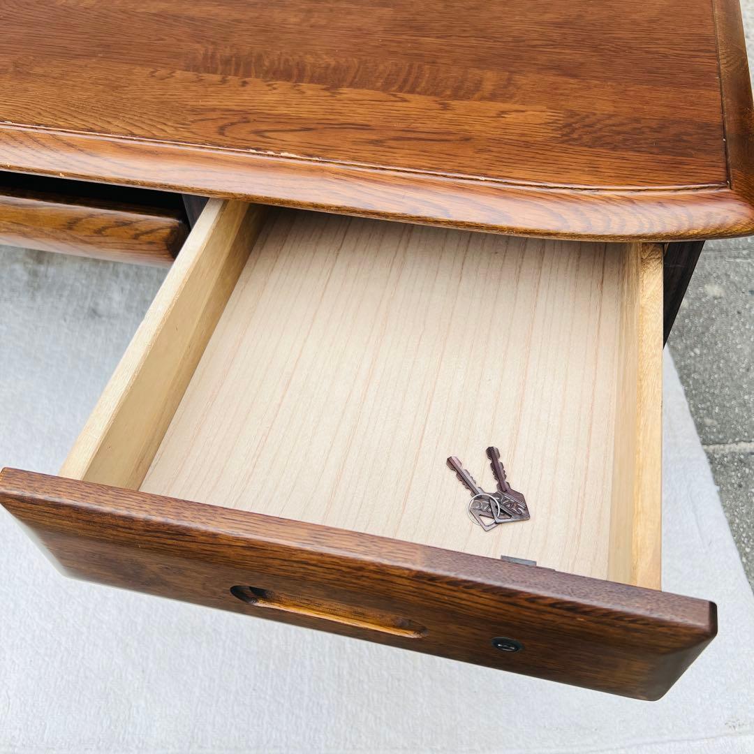 文机　座机　デスク　テーブル　鍵付き　レトロ