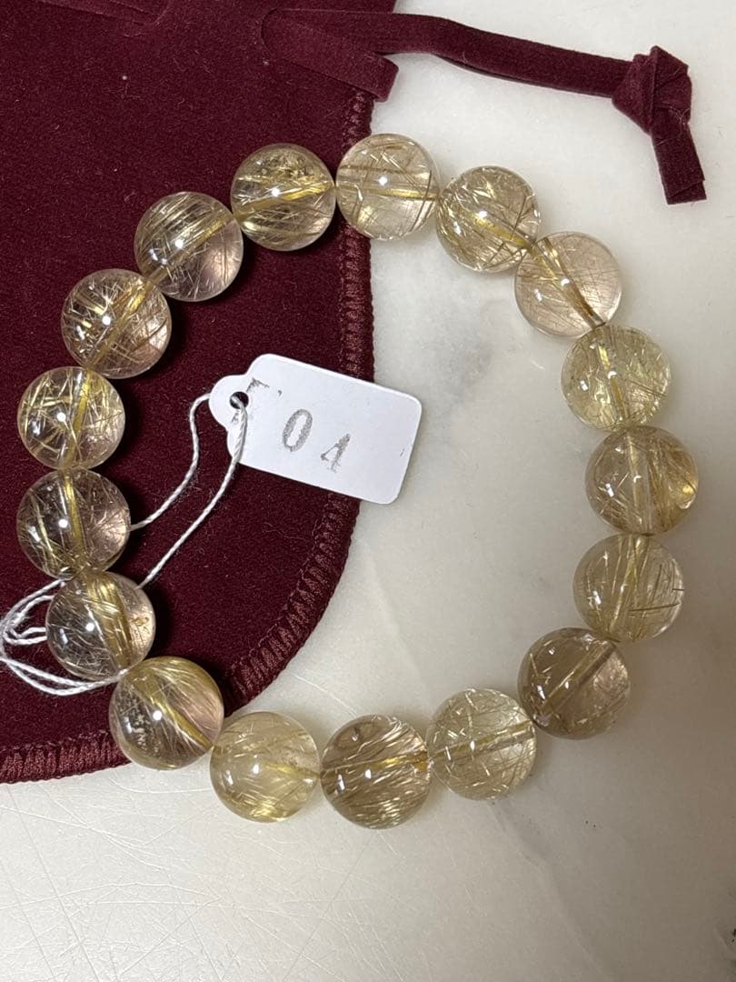 ゴールドタイチンルチルクォーツ ブレス11.5mm