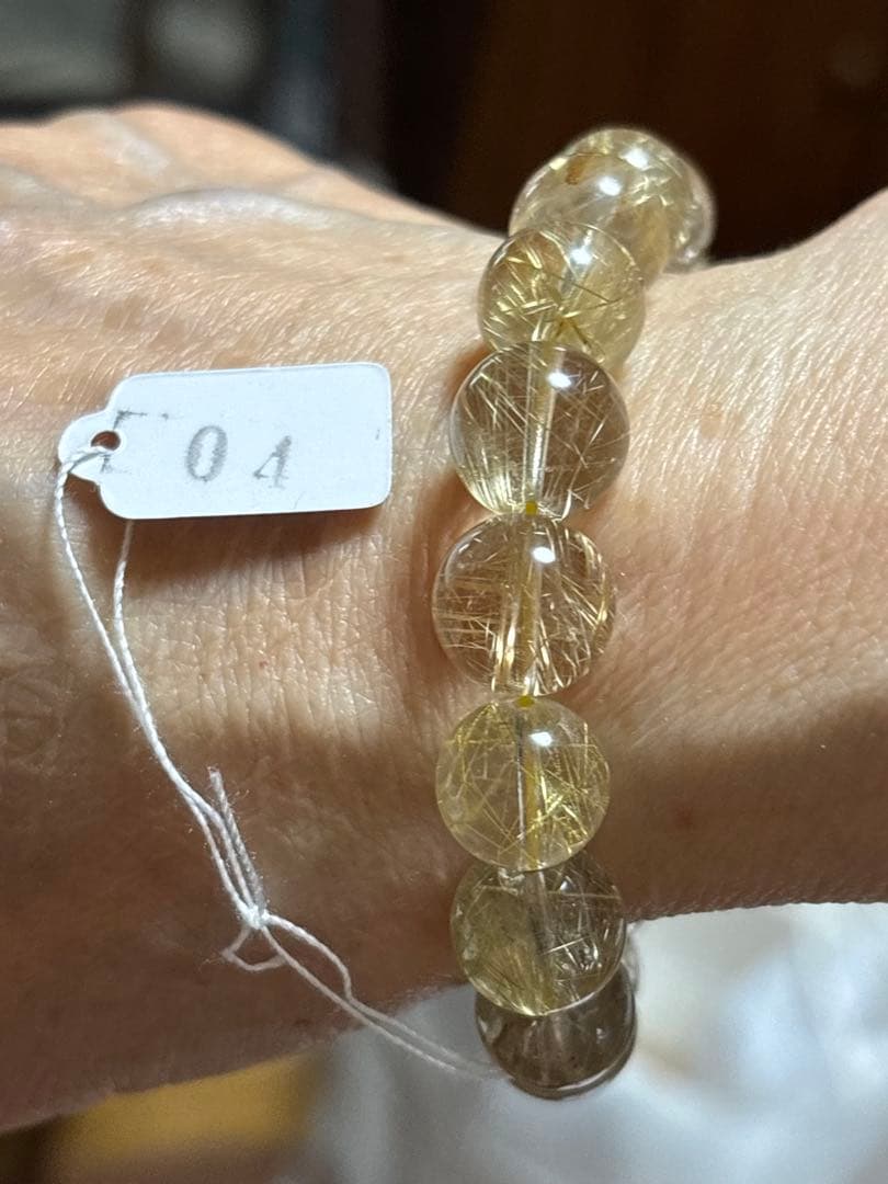 ゴールドタイチンルチルクォーツ ブレス11.5mm