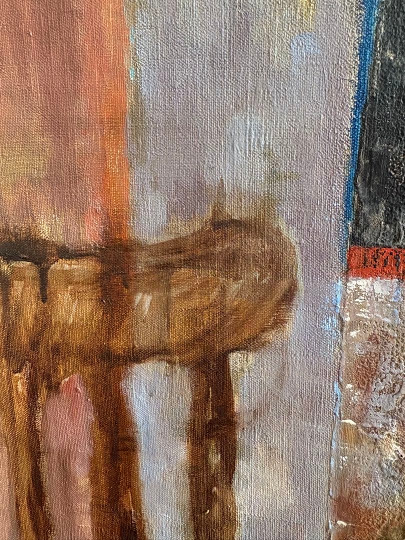 竹中三郎　油絵「アトリエの静物」　額入　出品作品