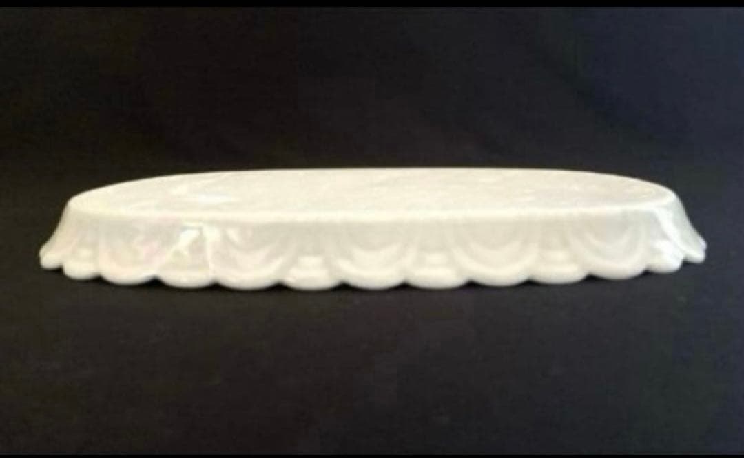 【超希少‼️美品】有田焼　藤巻窯　青白磁　青白瓷　楕円型皿5客揃　横幅約22 ㎝