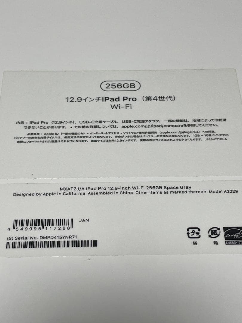 iPad Pro 第4世代256GB + Apple Pencil(第2世代)