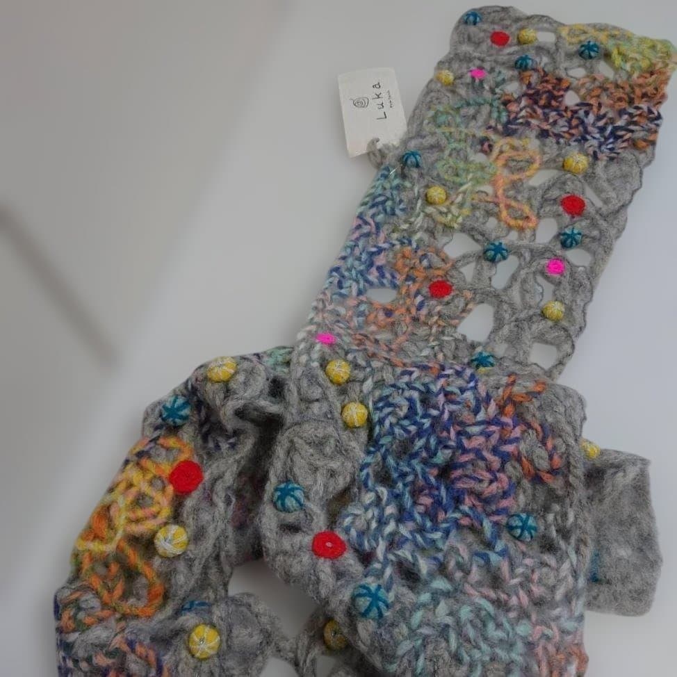 1点物★【Luka】毛糸フェルトマフラー『Babes in dream』未使用品