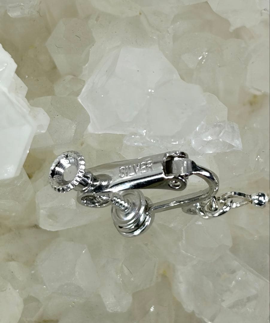 大粒アメジスト　アコヤパール　イアリング/ピアス　ワイヤージュエリー