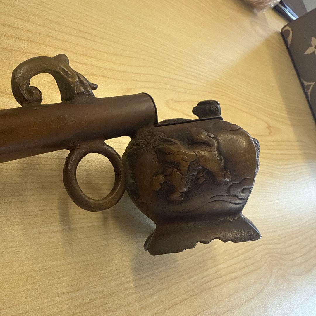 書道具 古道具 古民具 矢立 獅子・魚モチーフ レトロ アンティーク 骨董品