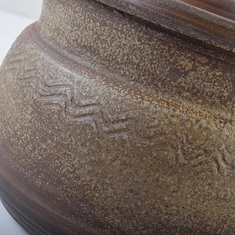 桂又三郎極め　江戸中期　古備前　波線文　建水　V　R9548