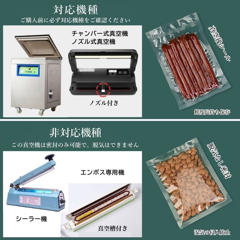 真空袋 ナイロンポリ袋 80μ 真空パック機専用袋 17×25cm 2000枚