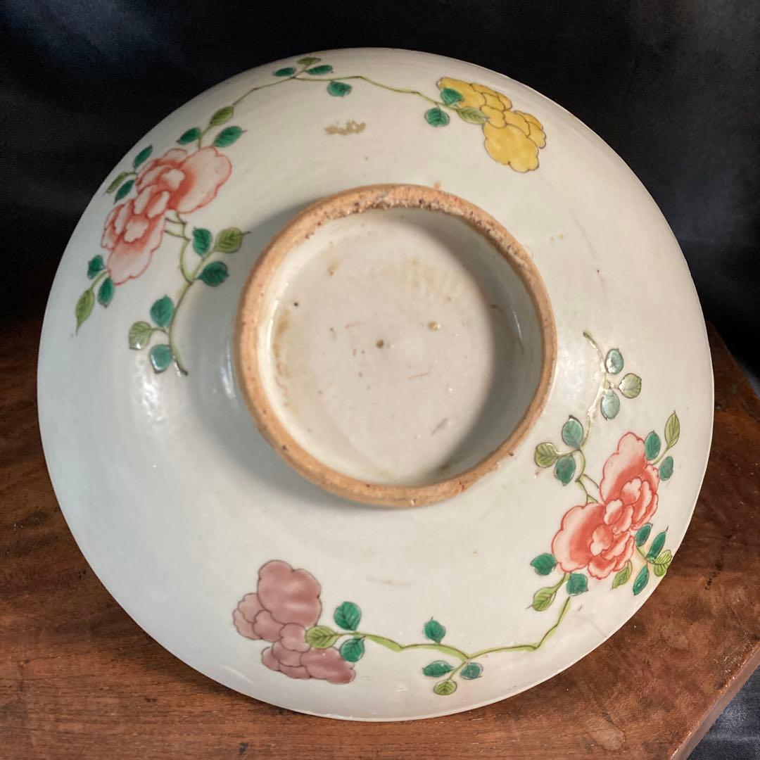 【ギャラリー三益】古美術　南京双文官紋色絵皿