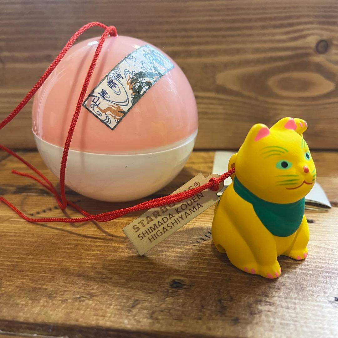 スターバックスコーヒー　福玉 招き猫土鈴キク　円山公園菊の渓店限定