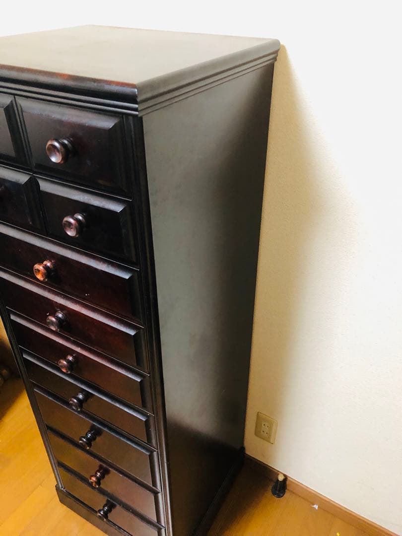 ダークブラウン 11 引き出し タンス