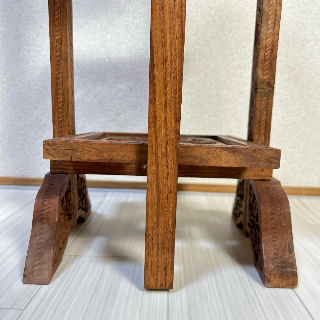 ケーキスタンド　木製　3段　アンティーク　昭和レトロ　サイドテーブル　飾り棚