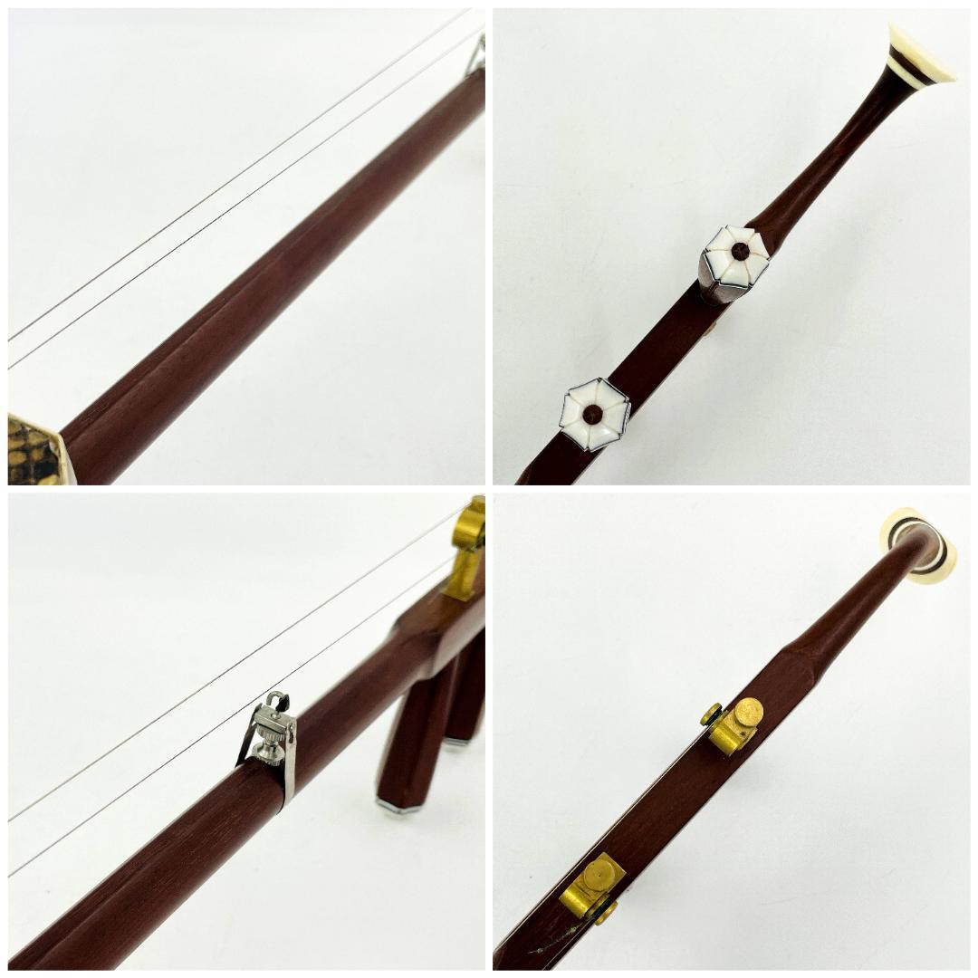 二胡 蛇皮 ケース付 弓 松香 弦 中国楽器 民族楽器 現状品 R8SD49