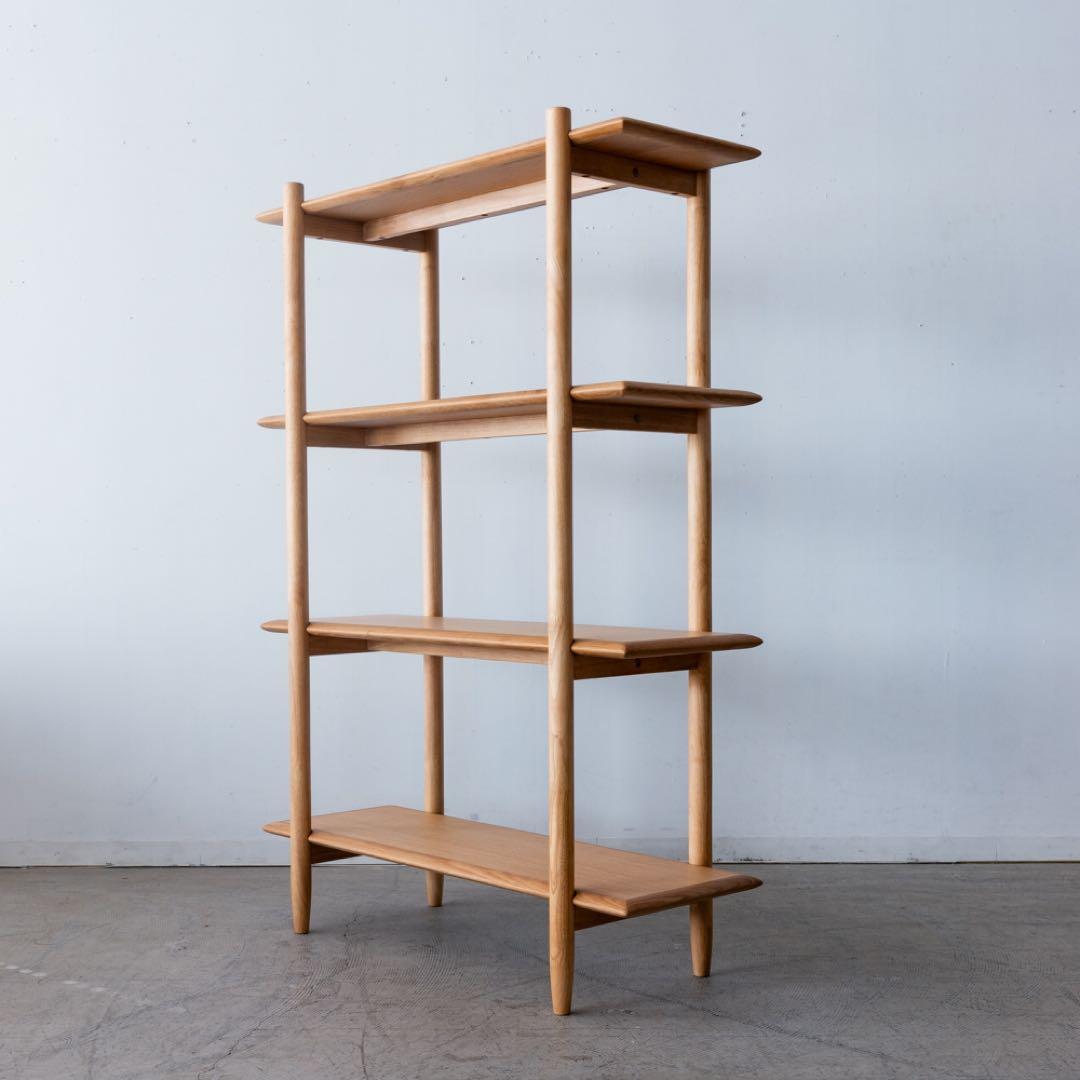 木製オープンシェルフ 4段 ナチュラルウッド