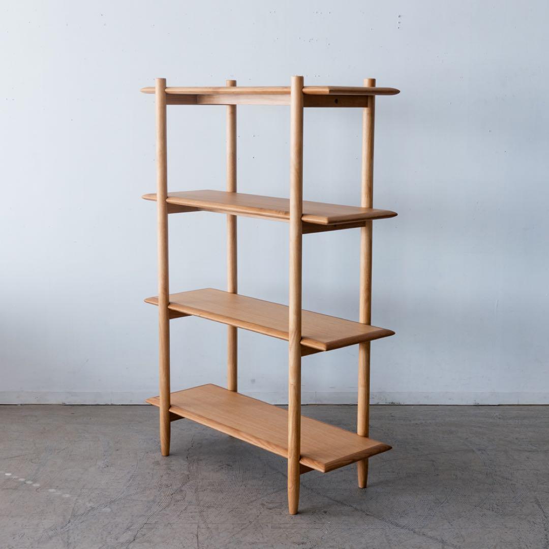 木製オープンシェルフ 4段 ナチュラルウッド