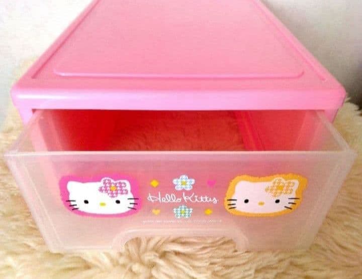希少　1997年カオハナキティ　スライド式収納ケース　BOX　平成レトロ当時物