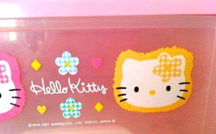 希少　1997年カオハナキティ　スライド式収納ケース　BOX　平成レトロ当時物