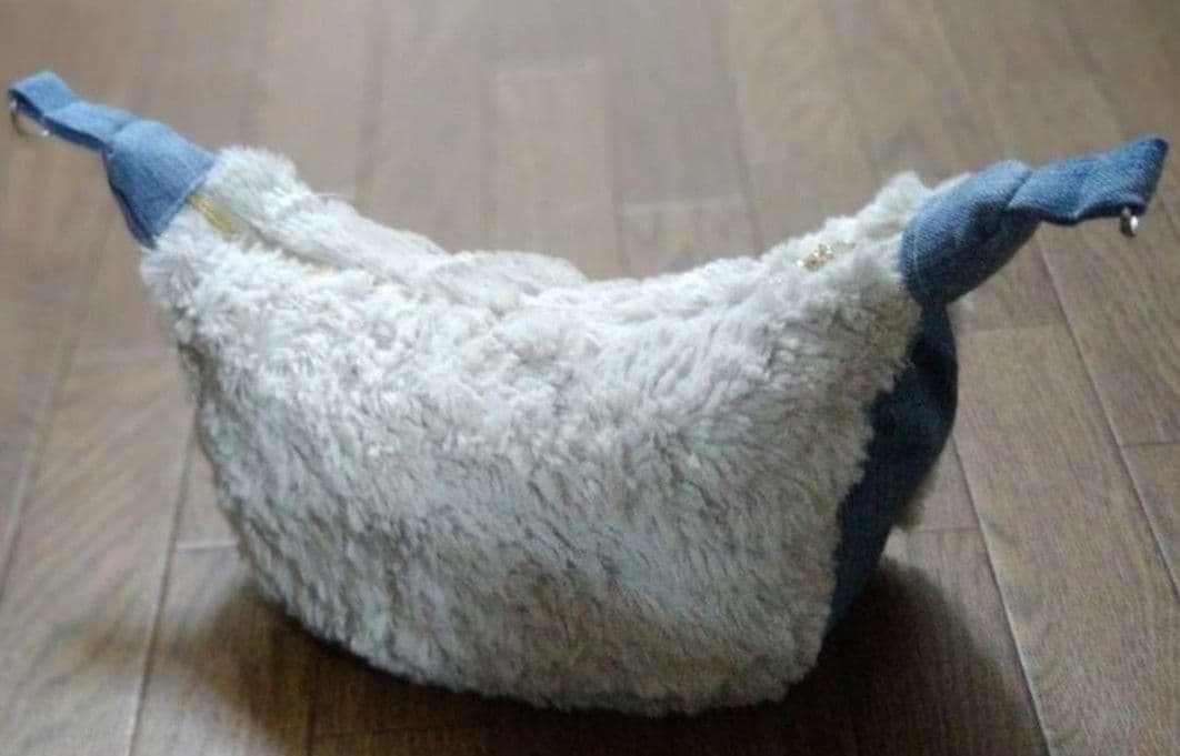 現品限り♡ファー×デニム生地 ラウンドショルダーバッグ ファーバッグ