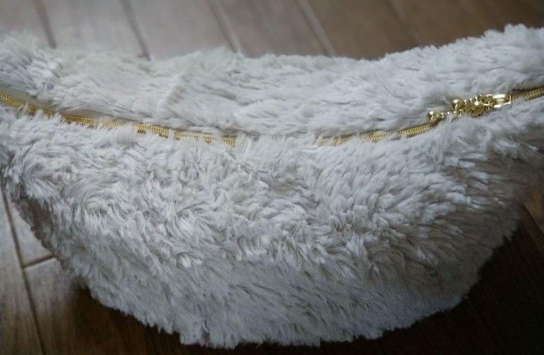 現品限り♡ファー×デニム生地 ラウンドショルダーバッグ ファーバッグ