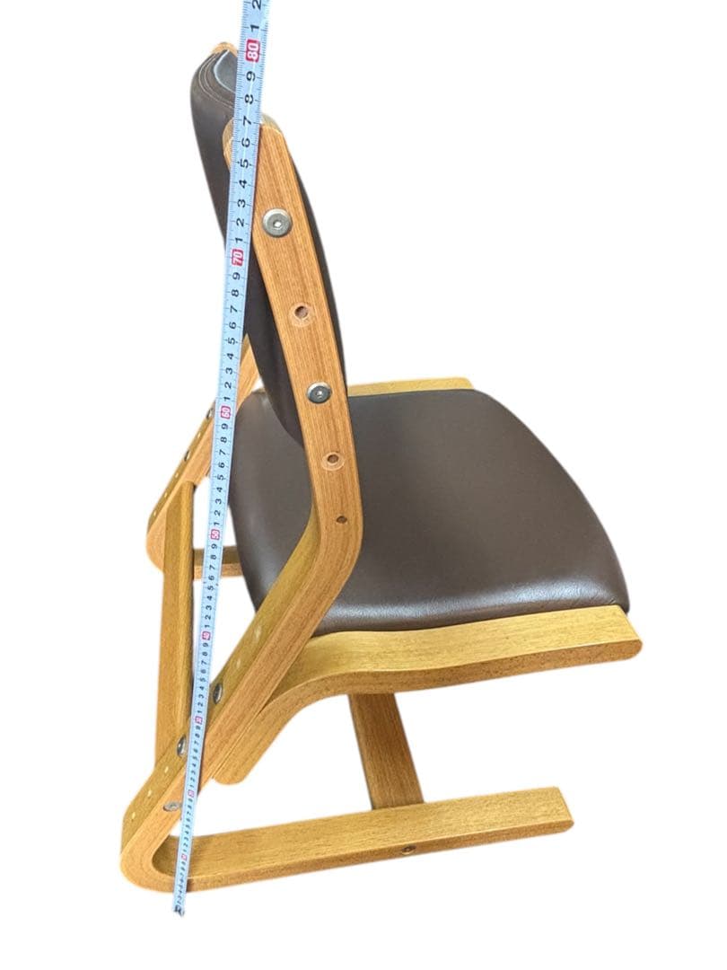 【中古】カリモク X338JADSG 成長チェア木製合皮クッ高級感日本製