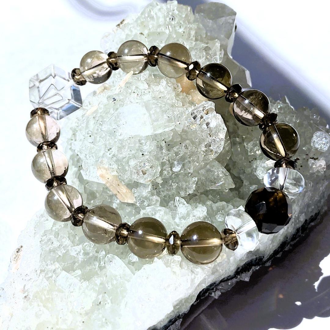 【ほのかにグラデ】スモーキークォーツ 水晶 天然石ブレスレット