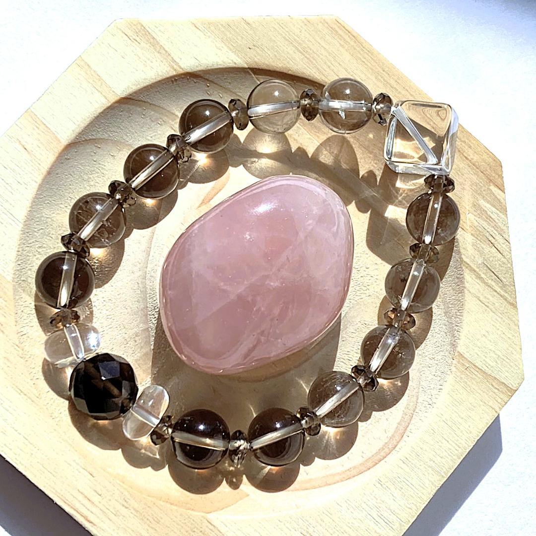 【ほのかにグラデ】スモーキークォーツ 水晶 天然石ブレスレット