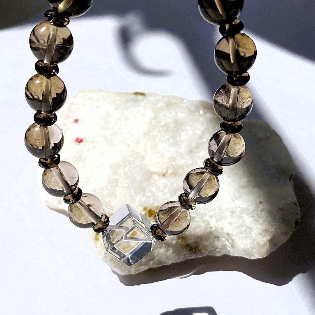 【ほのかにグラデ】スモーキークォーツ 水晶 天然石ブレスレット