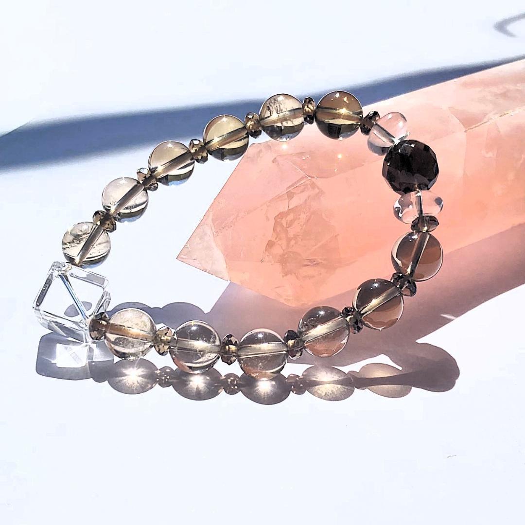 【ほのかにグラデ】スモーキークォーツ 水晶 天然石ブレスレット