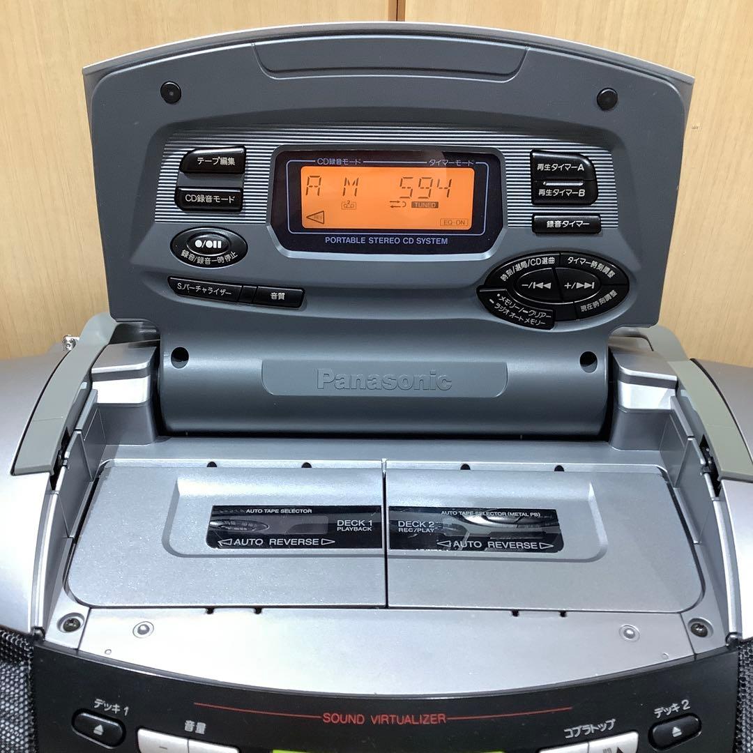 パナソニックCDラジカセRX-ED75中古品 カセットテープ コブラトップ