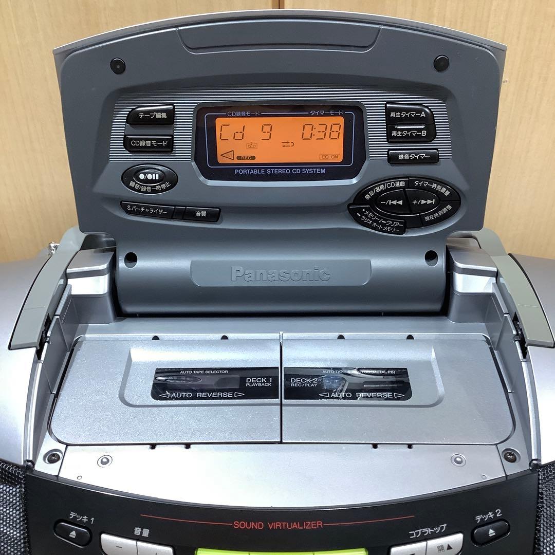 パナソニックCDラジカセRX-ED75中古品 カセットテープ コブラトップ
