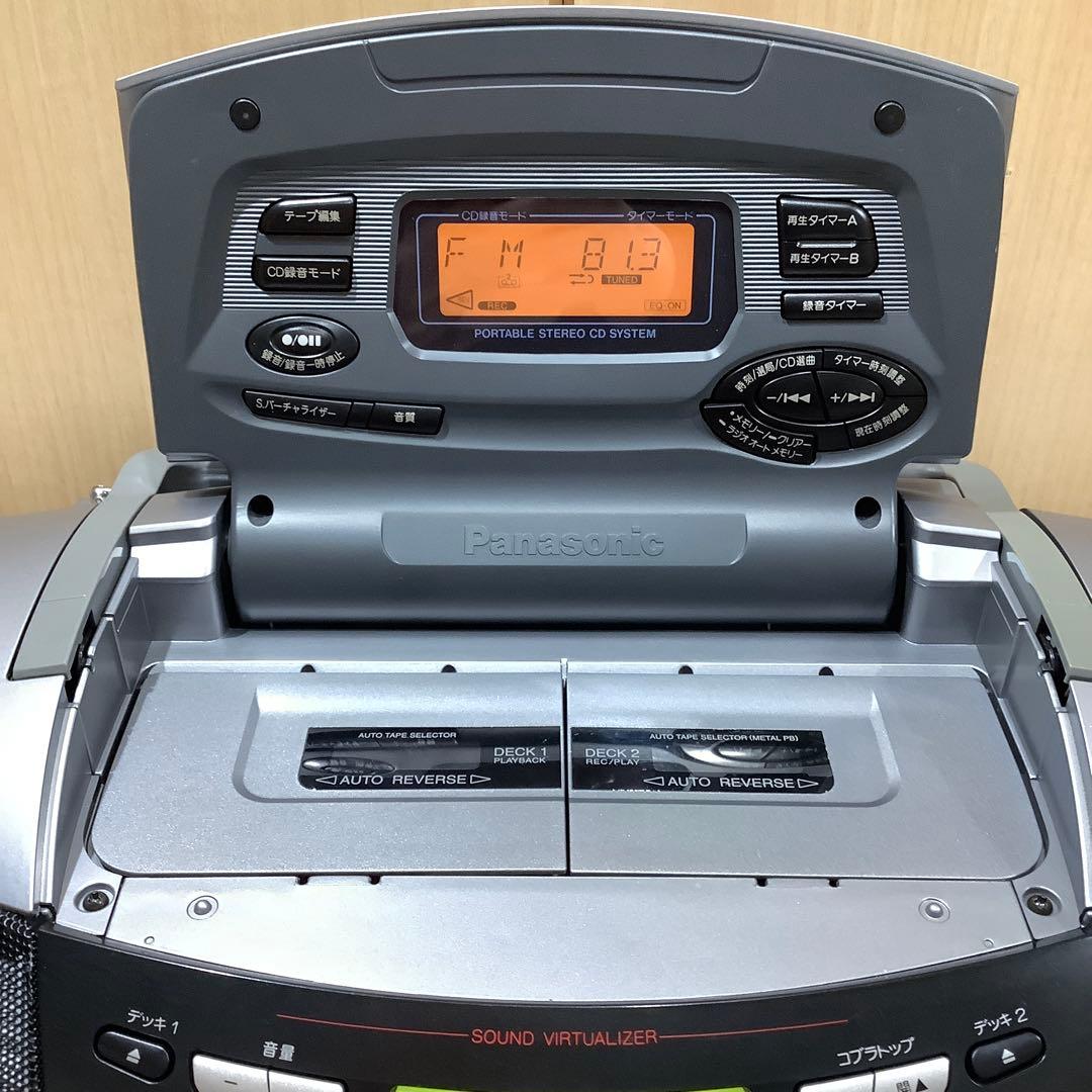 パナソニックCDラジカセRX-ED75中古品 カセットテープ コブラトップ
