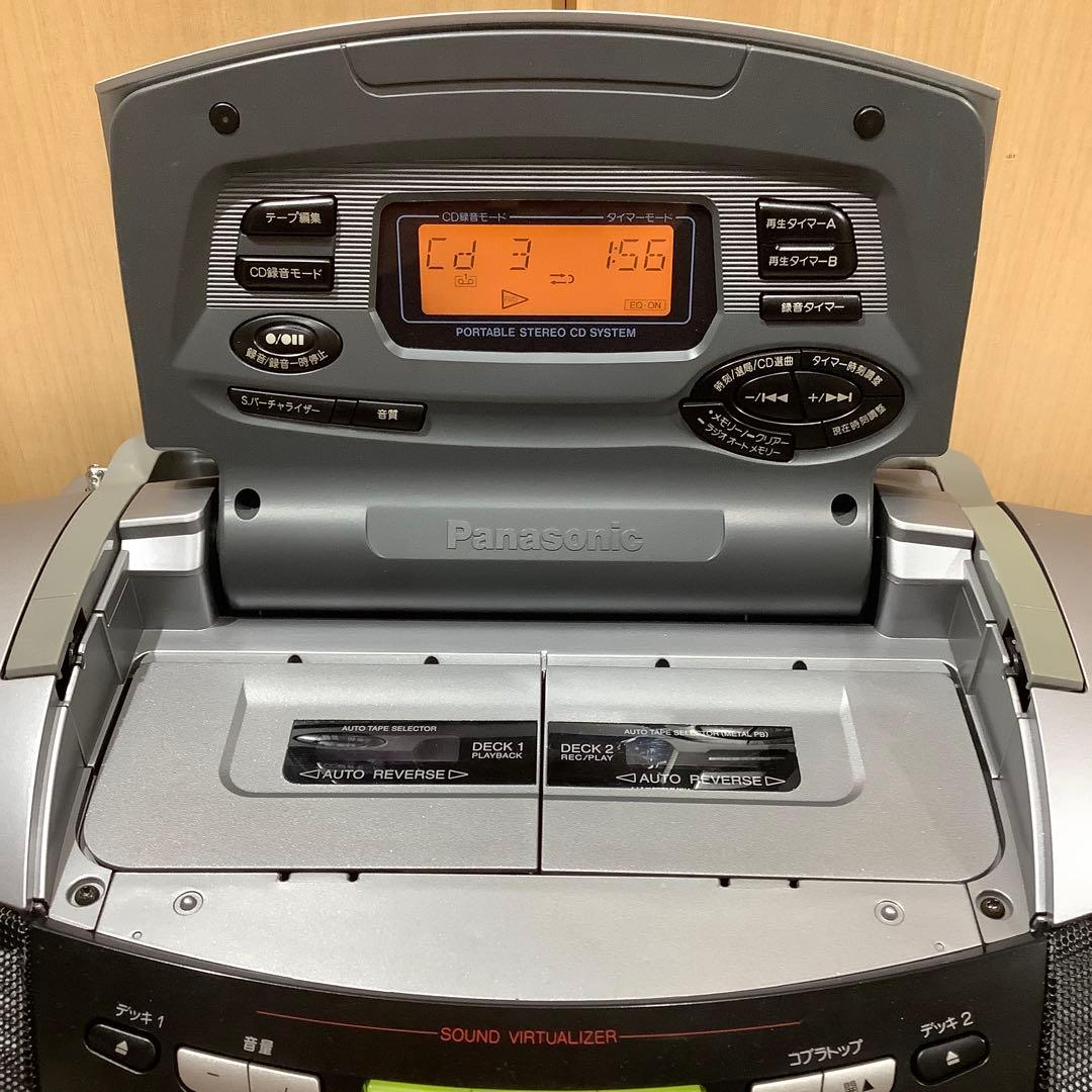パナソニックCDラジカセRX-ED75中古品 カセットテープ コブラトップ