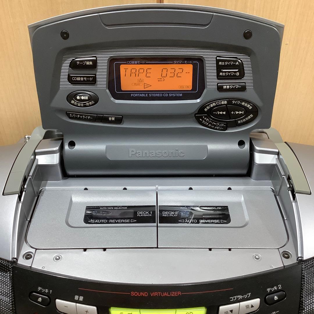 パナソニックCDラジカセRX-ED75中古品 カセットテープ コブラトップ