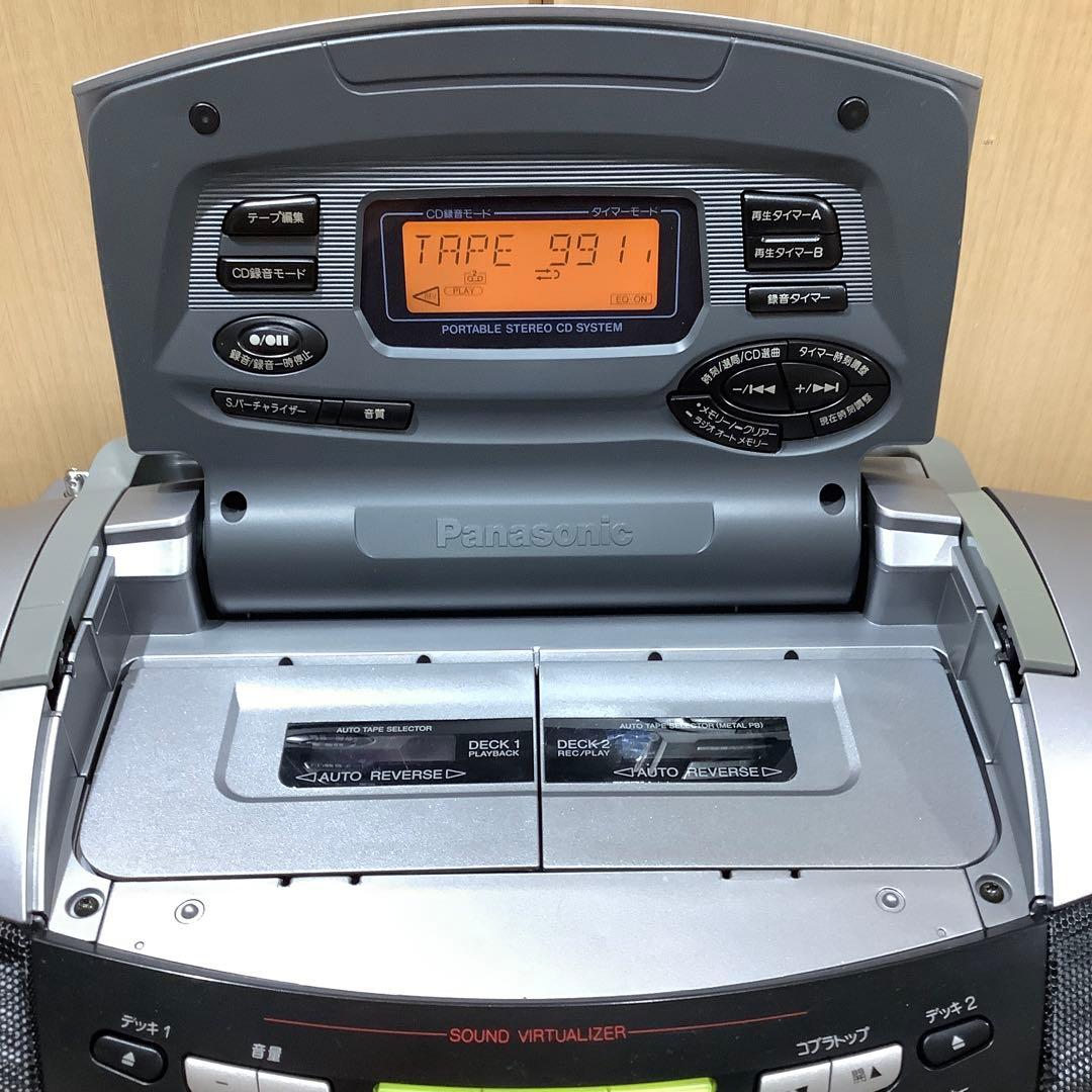 パナソニックCDラジカセRX-ED75中古品 カセットテープ コブラトップ