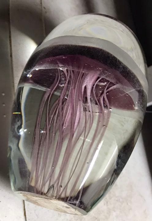 商談中グレイッシュな紫のクラゲのオブジェ　グアム購入　アメリカ製ビンテージ