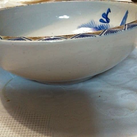 ６１４蔵出し　骨董どっしり重い縁取りありなかなか手に入らない器大海原に松