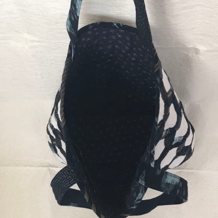 ハンドメイド　パッチワーク　リメイク　トートバッグ　古布　絣　藍染