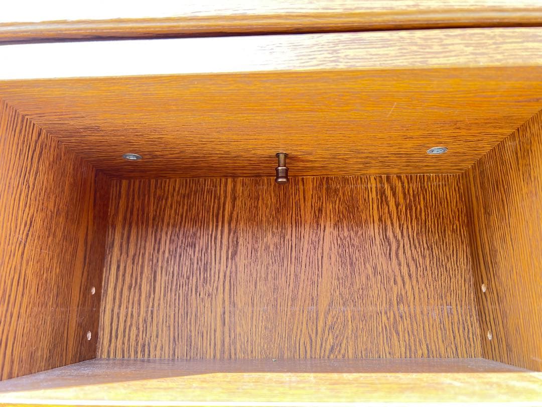 木目調多段式本棚,日本のスライド式本棚、ダブルスライド式本棚