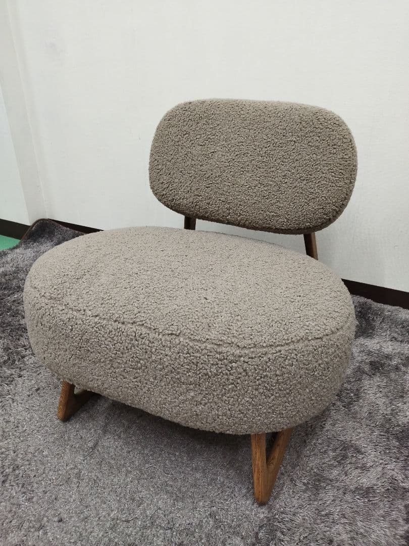 一人掛けソファ　もこもこ　可愛い　天然木使用　ソファー　カフェソファー