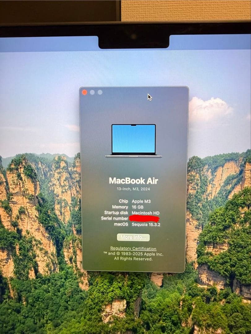 MacBook Air M3 16GB 本体　UKキーボード