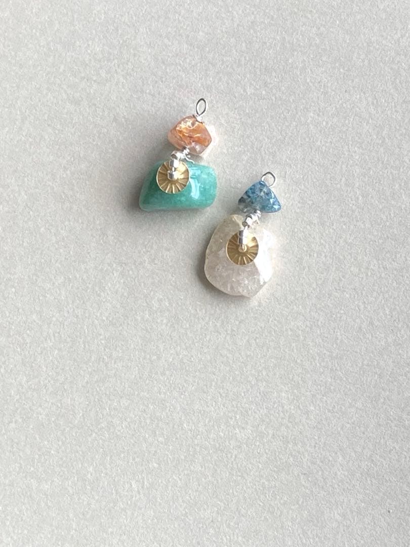 no.0277 バイカラークラックのシトリンと流れ星のソレイユ　一点物